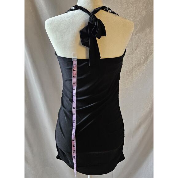 WILD CAT Sequin Club Dress Ruched Halter Sz LARGE NWT - Picture 2 of 6